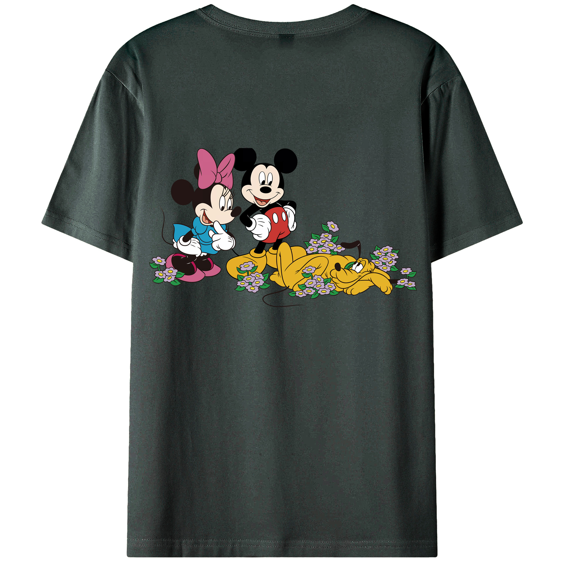 （画像用） ミッキーマウス Mickey Mouse 綿100％ メンズ半袖Tシャツ（バックプリント） 通気性
